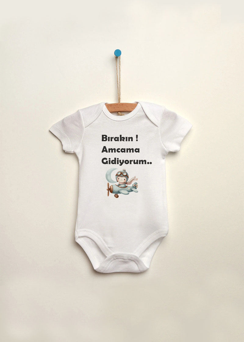Amca baskılı bebek zıbın