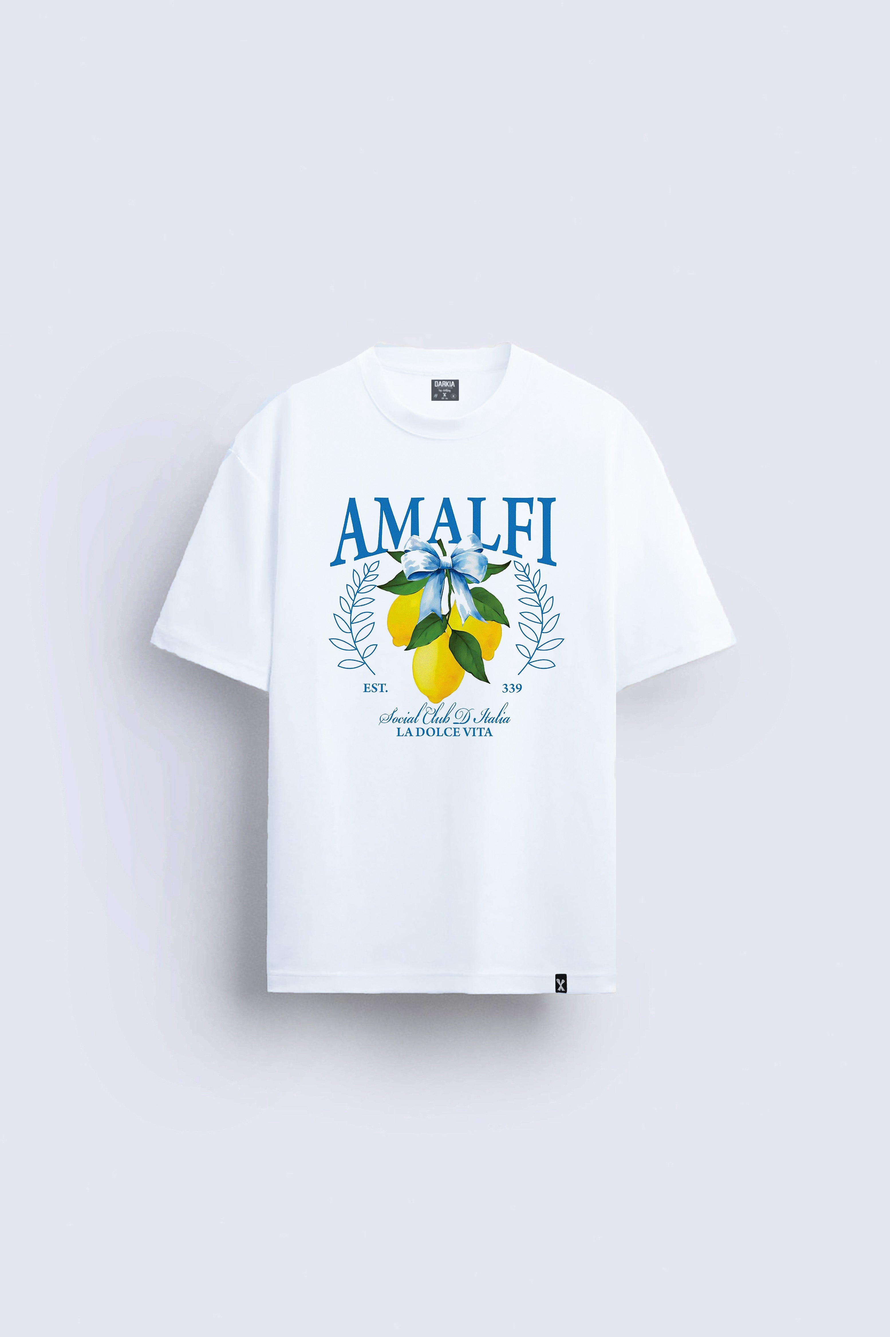 amalfi baskılı oversize beyaz tişört
