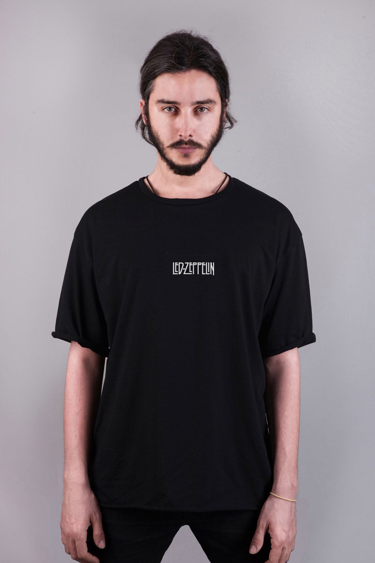 Led Zeppelin baskılı oversize tişört