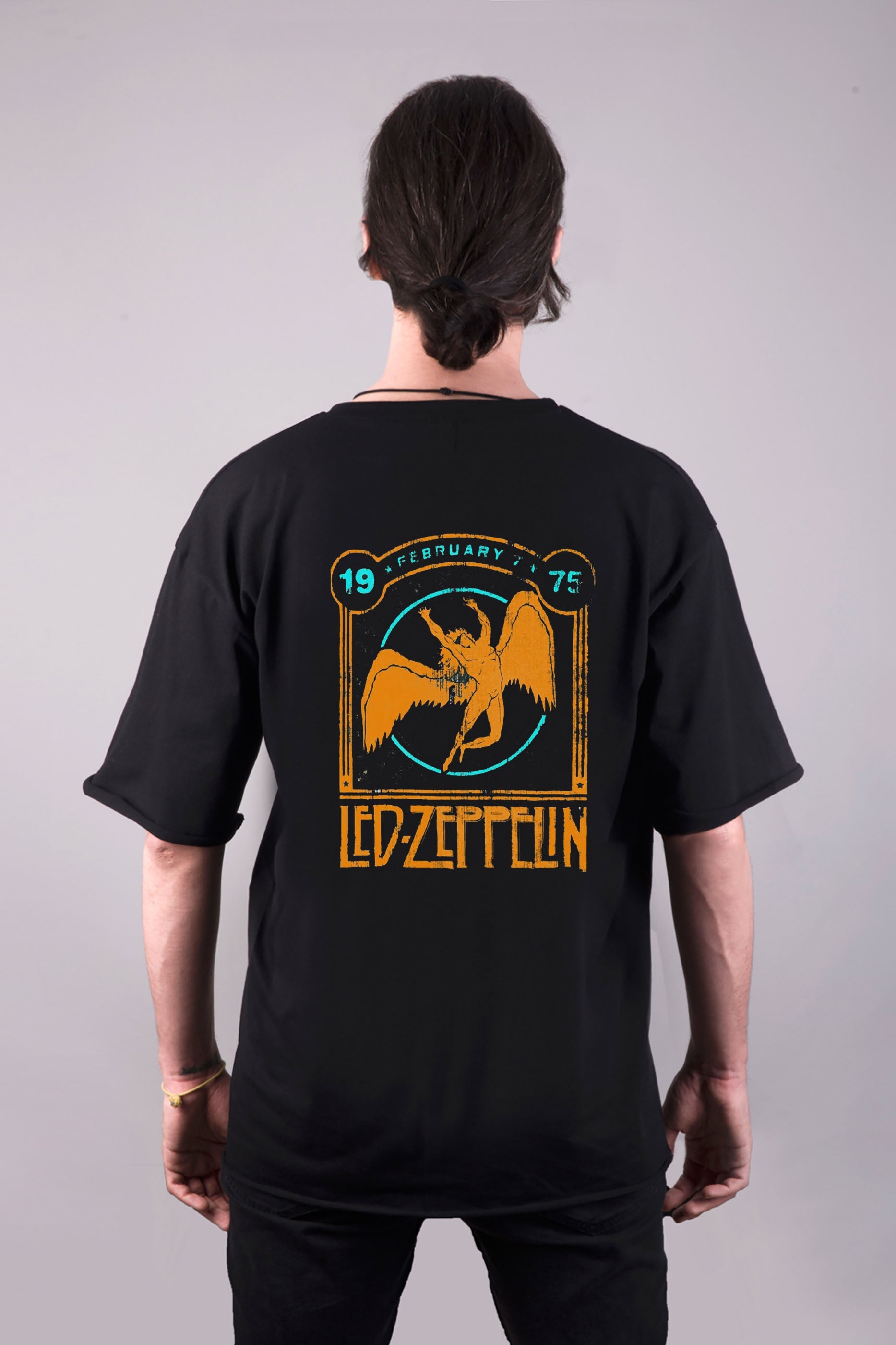 Led Zeppelin baskılı oversize tişört