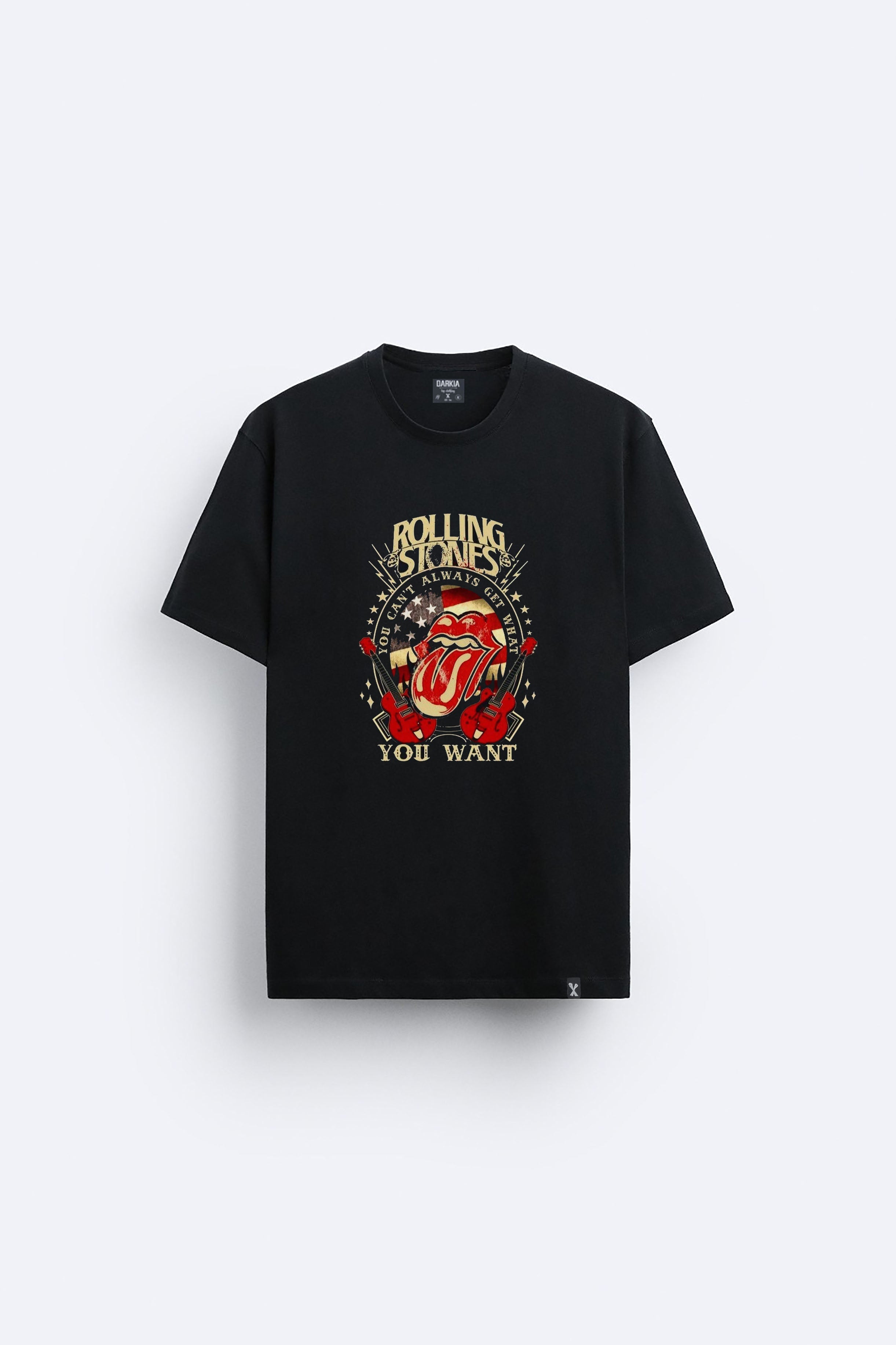 Rolling stones baskılı regular tişört