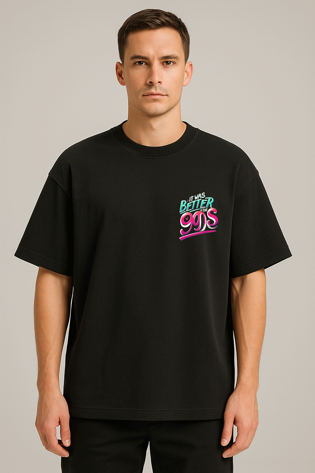 vintage baskılı oversize tişört