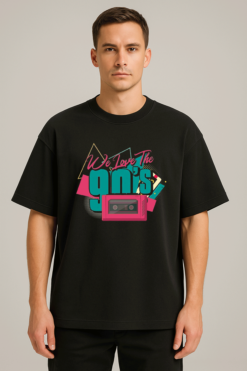 vintage baskılı oversize tişört
