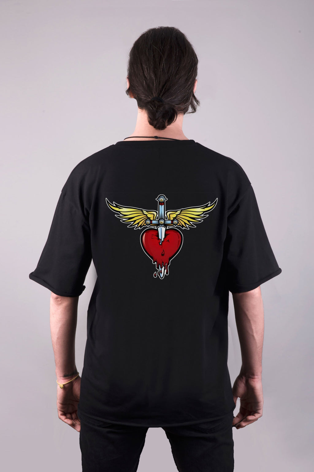 Bon Jovi baskılı oversize tişört