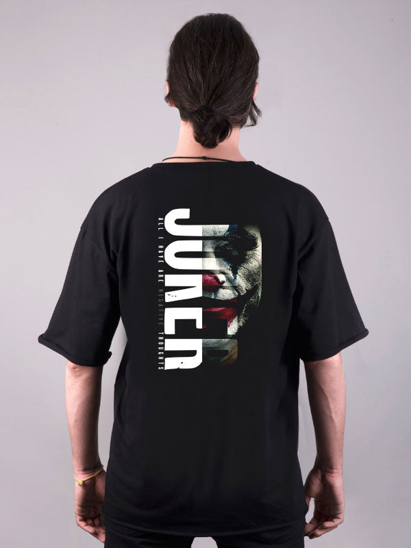joker baskılı oversize siyah tişört