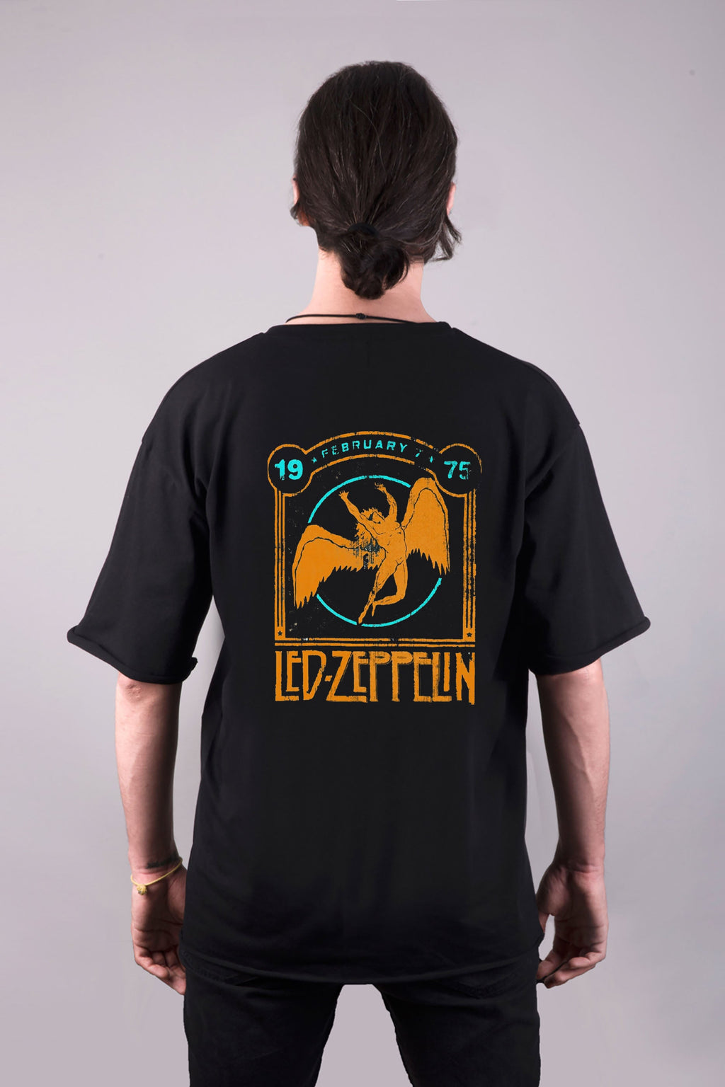 Led Zeppelin baskılı oversize tişört