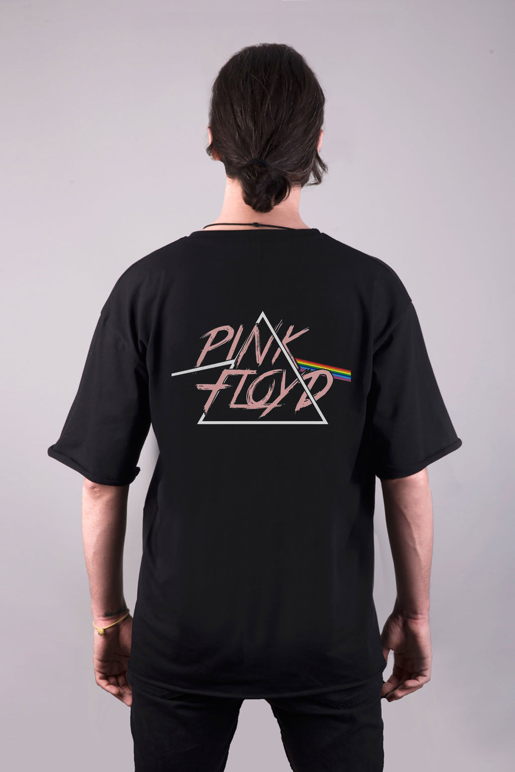 Pink Floyd baskılı oversize tişört