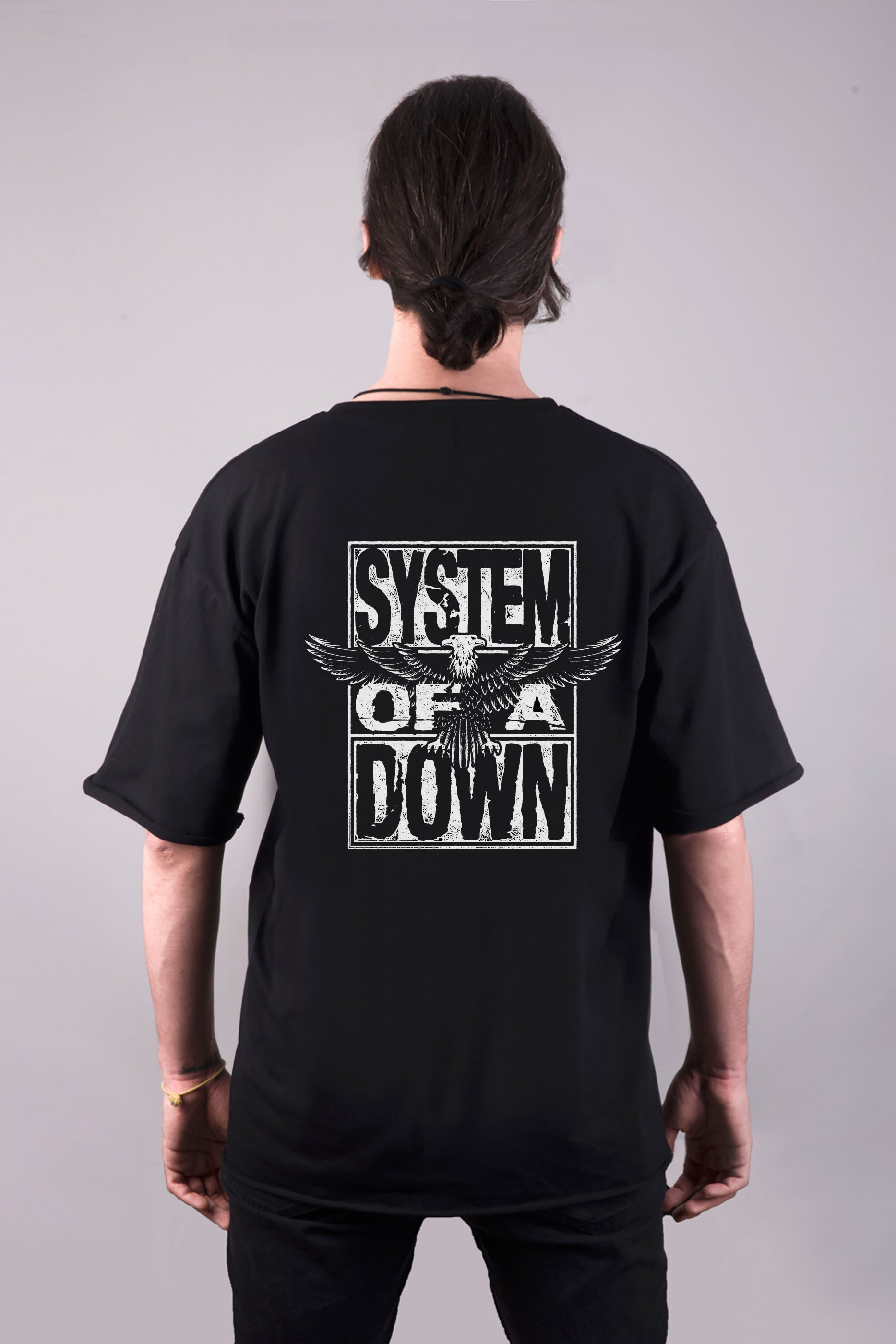 System Of Down baskılı oversize tişört