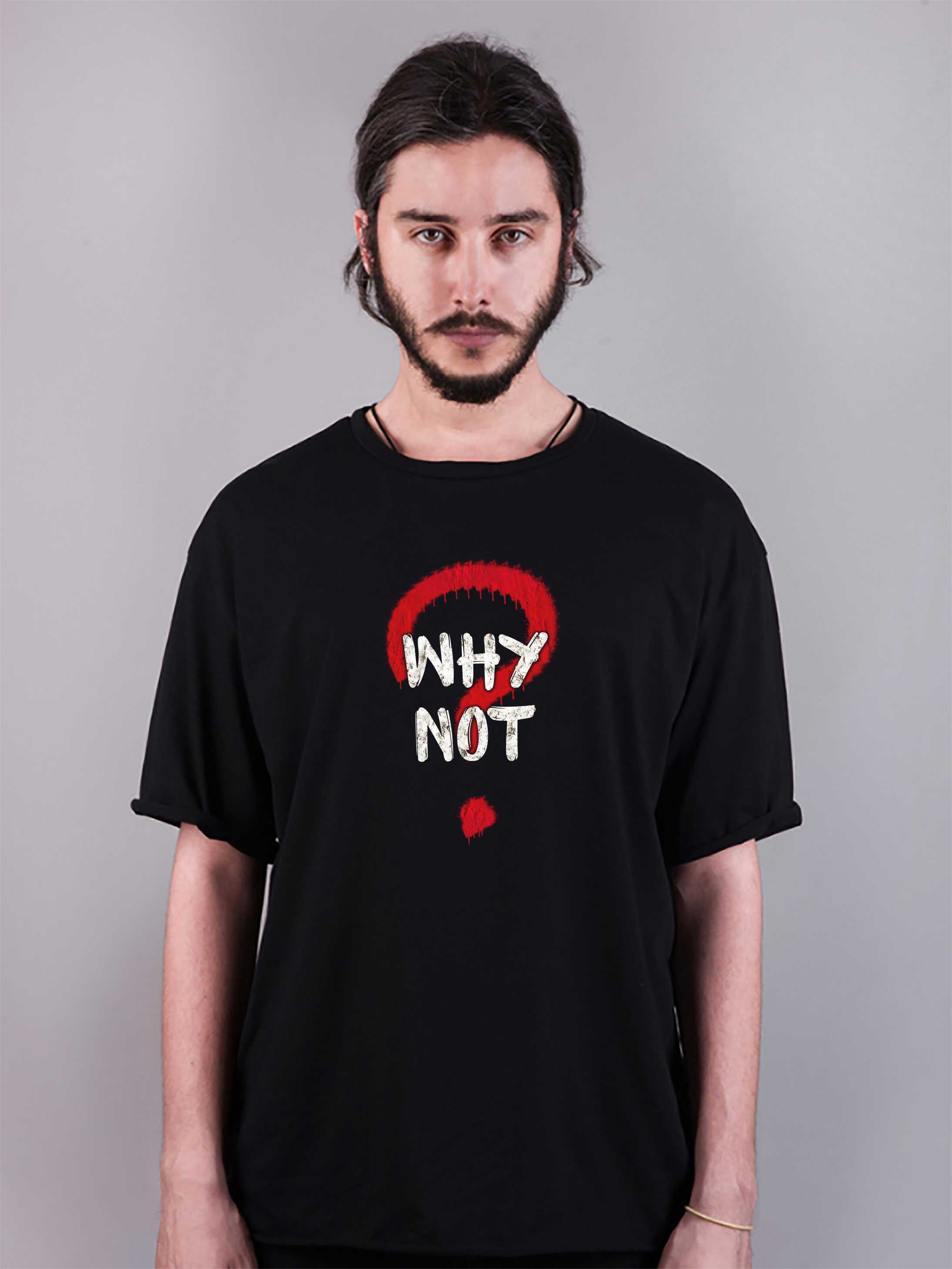 why not baskılı oversize tişört