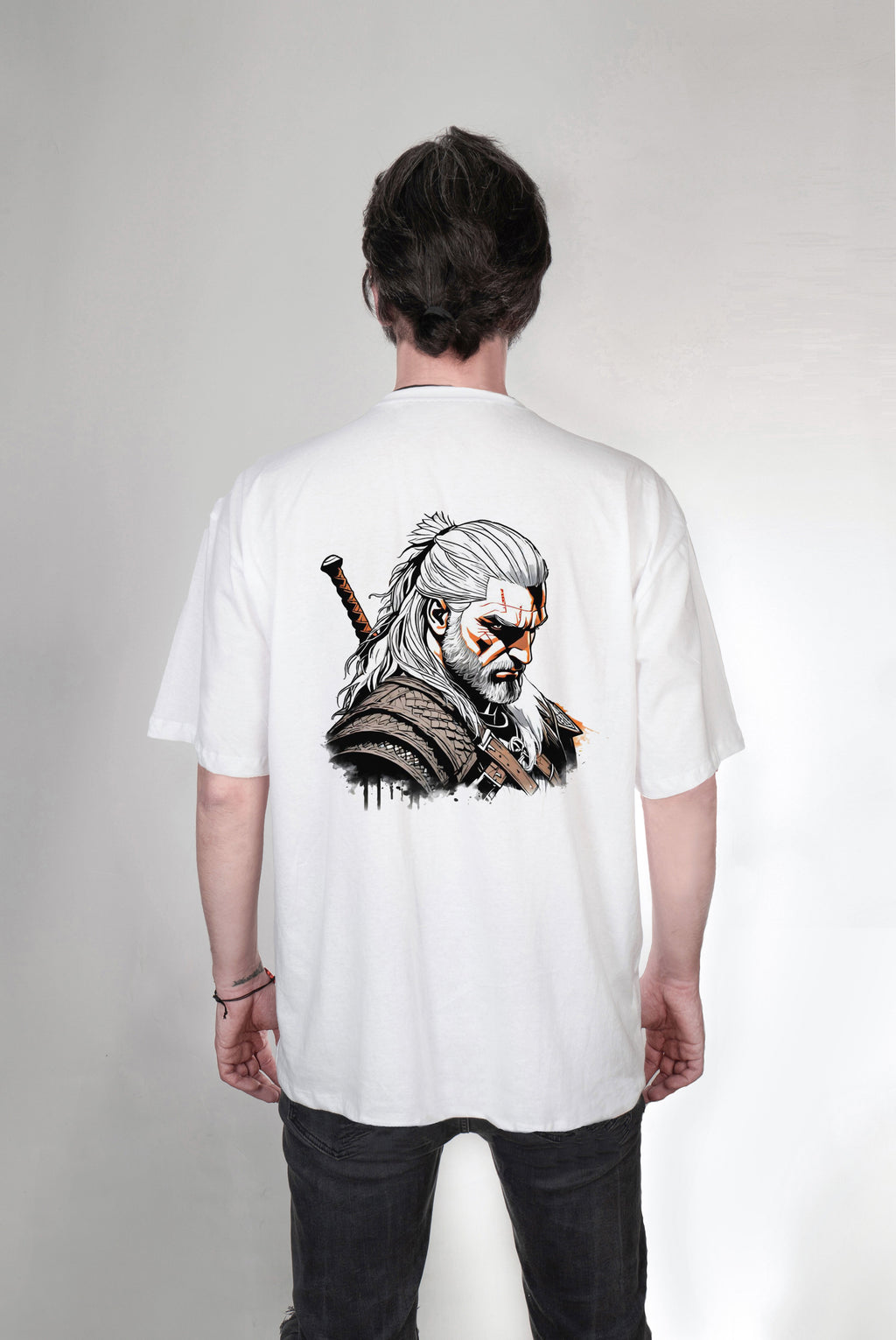 Witcher baskılı oversize tişört